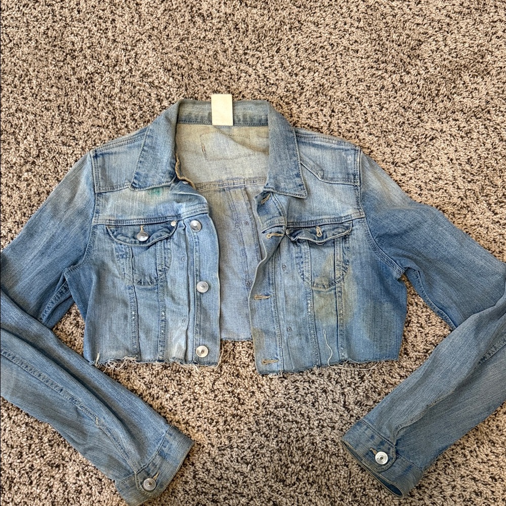 Forever 21 Light Blue Cropped Denim Jacket